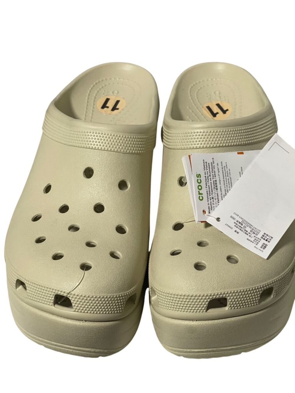 Crocs Siren Clogs Womens Size 11 Platform Sole Cream Color